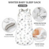 Mosebears Winterschlafsack Baby 2.5 Tog,Bambusfaser Baby Schlafsack, Extrem weich und warm Wald,S 0-6 Monate  
