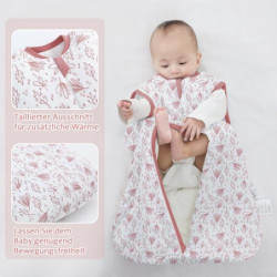 Baby-Schlafsack mit Reißverschluss, 100% Baumwolle für Winter ärmellos Wickeldecke, Schlafsack, warmer Schlafanzug  Linienpfl