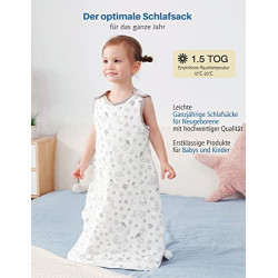 E-RIDES Baby Schlafsack ohne Ärmel 1.5 Tog Winter Schlafsack Kleinkind Weich Wattiert Baumwolle Ganzjährig Schlafsack für Neu