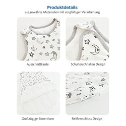 E-RIDES Baby Schlafsack ohne Ärmel 1.5 Tog Winter Schlafsack Kleinkind Weich Wattiert Baumwolle Ganzjährig Schlafsack für Neu