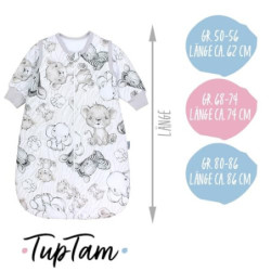 TupTam Baby Ganzjahresschlafsack Rund OEKO- TEX zertifizierte Materialien mit abnehmbaren Ärmeln 2.5 TOG unisex, Farbe: Safar