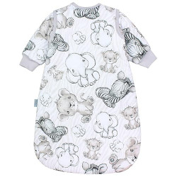 TupTam Baby Ganzjahresschlafsack Rund OEKO- TEX zertifizierte Materialien mit abnehmbaren Ärmeln 2.5 TOG unisex, Farbe: Safar