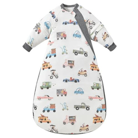 Chilsuessy Baby Schlafsack Winter mit abnembar Langarm Warm Wattiert Babyschlafsack Kinder Ganzjahres Schalfsack für Jungen u