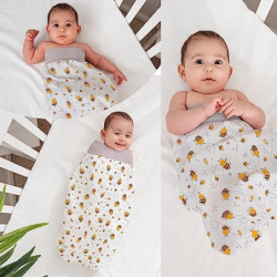 LAT LEE AND TOWN Baby Schlafsack Baby Strampelsack Sommerschlafsack Baby Schlafsack mit breitem Bund für Mädchen Jungen