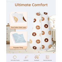 Lilian&Gema Schlafsack Baby 2.5 TOG Baumwolle Winterschlafsack Baby Warm Baby Schlafsack Weich Baby Schlafsack Neugeboren Sch