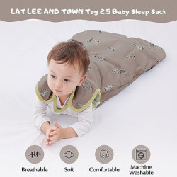 Winterschlafsack Baby mit Reißverschluss Baumwolle Winter 2.5 TOG Babyschlafsack ärmellos Warmer Kinder Schlafsack 0-18 Monat