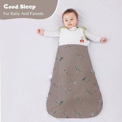 Winterschlafsack Baby mit Reißverschluss Baumwolle Winter 2.5 TOG Babyschlafsack ärmellos Warmer Kinder Schlafsack 0-18 Monat