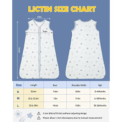 Lictin Sommerschlafsack Baby 1.0 Tog 100% Baumwolle Schlafsack Baby Sommer für Jungen und Mädchen, Schlafsack Baby Weißer Ste