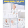 Lictin Sommerschlafsack Baby 1.0 Tog 100% Baumwolle Schlafsack Baby Sommer für Jungen und Mädchen, Schlafsack Baby Weißer Ste
