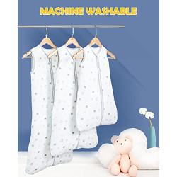 Lictin Sommerschlafsack Baby 1.0 Tog 100% Baumwolle Schlafsack Baby Sommer für Jungen und Mädchen, Schlafsack Baby Weißer Ste