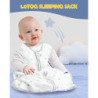 Lictin Sommerschlafsack Baby 1.0 Tog 100% Baumwolle Schlafsack Baby Sommer für Jungen und Mädchen, Schlafsack Baby Weißer Ste