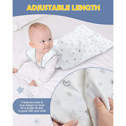 Lictin Sommerschlafsack Baby 1.0 Tog 100% Baumwolle Schlafsack Baby Sommer für Jungen und Mädchen, Schlafsack Baby Weißer Ste