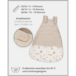 ULLENBOOM Schlafsack Baby 0-3 Monate, 56/62, OEKO-TEX Materialien, Waldfreunde  Made in EU , 2,5 TOG - Baby Schlafsack Neugeb