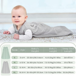 Looxii 2er Pack Baby Schlafsack Sommer 100% Baumwolle Sommerschlafsack 0.5 Tog Babyschlafsack 71 cm für Jungen Mädchen Neugeb