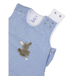 Sterntaler Baby-Schlafsack, Esel Emmi, Reißverschluss und Knöpfe, Größe: 50/56, Hellblau