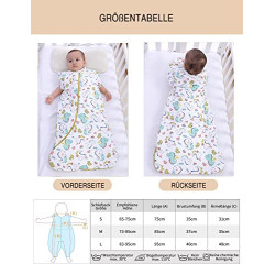 Baby Schlafsack Winterschlafsack 2.5Tog, Warm Gefüttert Baumwolle mit abnehmbaren Ärmeln für Säugling Kleinkinder, Ganzjahres