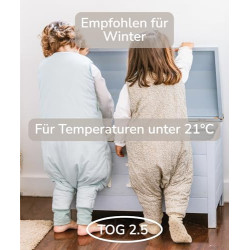 molis&co - Baby schlafsack mit Füßen und Socke - Ideal für den Winter - Babyschlafsack mit Beinen 2,5 tog - 100% Baumwolle  O