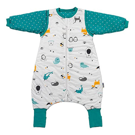 schlummersack Baby Winter Schlafsack mit Füßen Bio Baumwolle 3.5 Tog 80 cm Polarfreunde | Schlafsack mit Beinen und verlänger