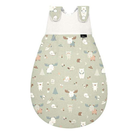 Set ALVI Baby Mäxchen Außensack Schlafsack & Windel Blaubär | Ganzjahresschlafsack mitwachsend | Leichter Babyschlafsack mitw