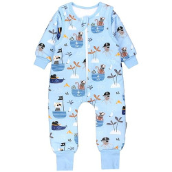 TupTam Baby Schlafsack mit Füßen und Ärmel OEKO-TEX zertifizierte Materialien Winterschlafsack, Farbe: Piraten Affe Qualle Ka