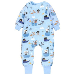 TupTam Baby Schlafsack mit Füßen und Ärmel OEKO-TEX zertifizierte Materialien Winterschlafsack, Farbe: Piraten Affe Qualle Ka