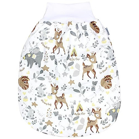 TupTam Baby Strampelsack Schlafsack mit breitem Bund Winterschlafsack für Mädchen Jungen Babyschlafsack, Farbe: Wilde Tiere, 