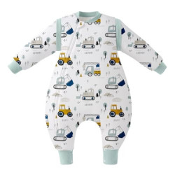 Unnivoll Baby Schlafsack mit Füßen 2.5 tog - Winterschlafsack Baby Abnehmbare Ärmel - Baumwolle Ganzjahre Schlafsack mit Bein