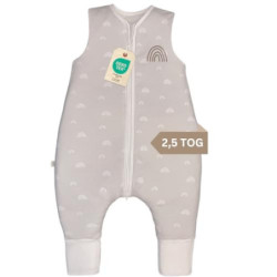 DIKOS® Schlafsack mit Füßen Winter 2,5 TOG  Gr. 80  REGENBOGEN grau | Winterschlafsack/Ganzjahres Schlafsack mit Beinen aus 1