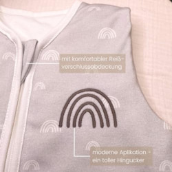 DIKOS® Schlafsack mit Füßen Winter 2,5 TOG  Gr. 80  REGENBOGEN grau | Winterschlafsack/Ganzjahres Schlafsack mit Beinen aus 1