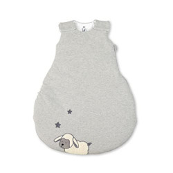 Sterntaler Schlafsack Schaf Stanley für Babys, Reißverschluss und Knöpfe, Größe: 50/56, Grau