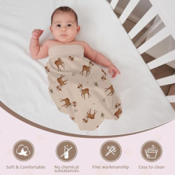 Babyschlafsack 0,5 Tog mit elastischem Bund, Sommer Wickelsack aus Baumwolle, Strampler für Baby Kleinkinder Kinder 0-6 Monat