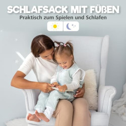 Sweety Fox Schlafsack mit füßen winter  2.5 tog  - 100% Bio-Baumwolle OEKO-TEX zertifizierte Schadstofffrei - Winterschlafsac