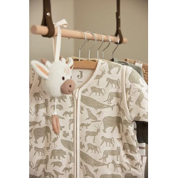 Jollein Schlafsack Baby - Animals, Olive Green - 110 cm - Baumwolle - 2.0 bis 3.0 Tog - Abnehmbare Ärmel - Baby Schlafsack - 