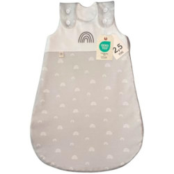 DIKOS® Schlafsack Winter 2,5 TOG  Gr. 90  REGENBOGEN grau | Winterschlafsack/Ganzjahres Schlafsack rund aus 100 Bio Baumwolle
