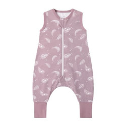 Owlivia 1.0 Tog Baby Schlafsack aus 100% Bio-Baumwolle mit Füßen - Ganzjähriger Komfort für Ihr Kleinkind, Feder Lavendel 80 