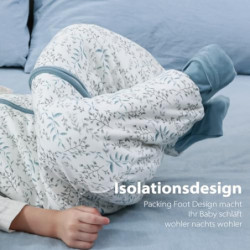Mosebars Schlafsack mit Füßen Ganzjährig Baby Schlafsack Winter 2.5 Tog Reine Baumwolle Schlafsack Verschiedene Größen Herbst