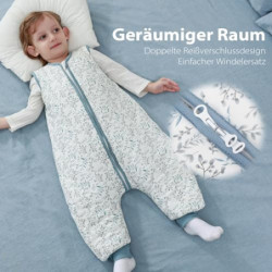 Mosebars Schlafsack mit Füßen Ganzjährig Baby Schlafsack Winter 2.5 Tog Reine Baumwolle Schlafsack Verschiedene Größen Herbst