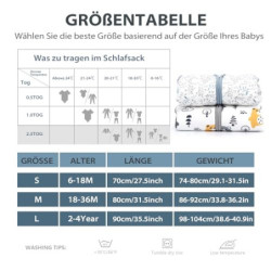 Mosebars Schlafsack mit Füßen Ganzjährig Baby Schlafsack Winter 2.5 Tog Reine Baumwolle Schlafsack Verschiedene Größen Herbst