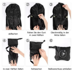 Moorle Faltbarer Rucksack 15L schwarz, Ultraleicht Tagesrucksack Wasserdicht Zum Falten, Kleine Wanderrucksack Für Damen Herr