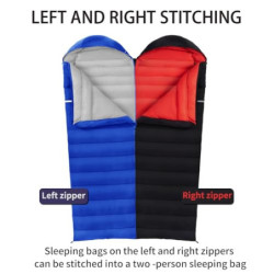 QEZER Schlafsack Winter Outdoor Warmer Daunenschlafsack -3°C bis -18C° Leichter Deckenschlafsack für Camping, Wandern und Tre