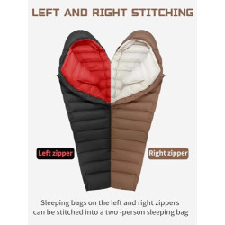 QEZER Daunenschlafsack -20 Grad Winter Schlafsack Outdoor für kaltes Wetter Camping und Bergsteigen mit 660 FP Premium Daunen