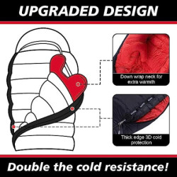 QEZER Daunenschlafsack -20 Grad Winter Schlafsack Outdoor für kaltes Wetter Camping und Bergsteigen mit 660 FP Premium Daunen