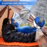 QEZER Winterschlafsack, -3 °C bis -18 °C, wärmerer Daunenschlafsack für kaltes Wetter, Camping, Rucksackreisen und Wandern, O