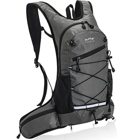 buffup®fahrradrucksack wasserdicht,trinkrucksack fahrrad,wanderrucksack klein,mtb rucksack,15L grau 