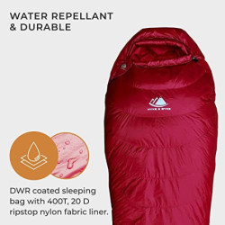 Hyke & Byke Quandary -10 Grad Daunenschlafsack für Wanderungen und Camping – Schlafsack Winter – Schlafsack Leicht – Schlafsa