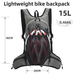 buffup®fahrradrucksack wasserdicht,trinkrucksack fahrrad,wanderrucksack klein,mtb rucksack,15L grau 