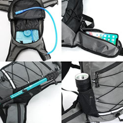 buffup®fahrradrucksack wasserdicht,trinkrucksack fahrrad,wanderrucksack klein,mtb rucksack,15L grau 