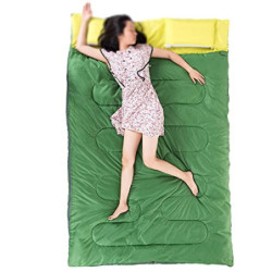NGYYIO Schlafsack 2 Person Winter Schlafsack Aufblasbare Ultraleichte Baumwolle Daunenpolsterung im Freien Schlafsack im Frei