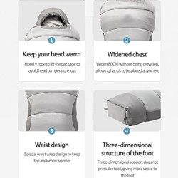 MYJASZZV Schlafsäcke Baumwolle Camping Schlafsack Outdoor Reise Wandern Tragbare Verdickung Winter Schlafsack Mit Hut