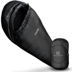 WALDNER Daunenschlafsack Ultraleicht, kleines Packmaß, 4 Jahreszeiten, 800g Daunen, 600FP Bauschkraft, Schlafsack Outdoor und
